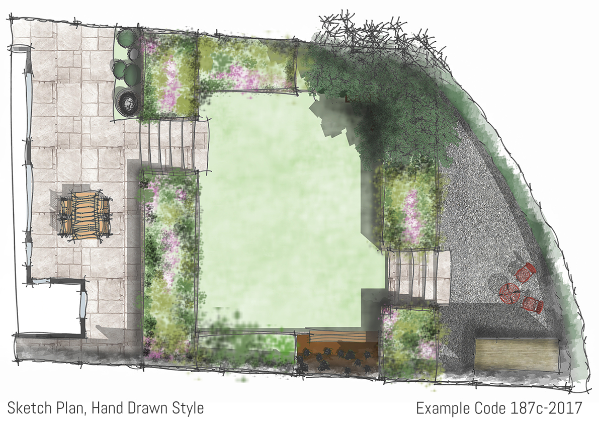 Landscape Architect design water garden plans for backyard  Stock Image   Everypixel